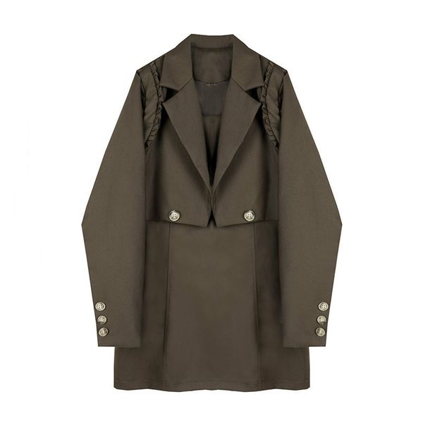 shengpalae new spring and autumn ladies fashion short khaki simple suit jacket knee-length strap dress 2-piece set zt7670, Gray
shengpalae new spring and autumn ladies fashion short khaki simple suit jacket knee-length strap dress 2-piece set zt7670, Gray