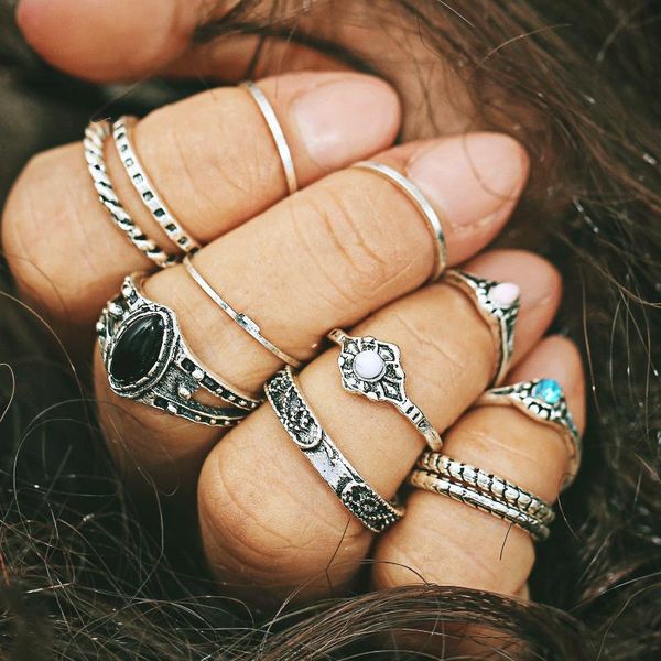 wedding rings 12pcs/set antique silver color wave flower hand crown finger midi knuckle joint set for women bohemia jewelry, Slivery;golden
wedding rings 12pcs/set antique silver color wave flower hand crown finger midi knuckle joint set for women bohemia jewelry, Slivery;golden