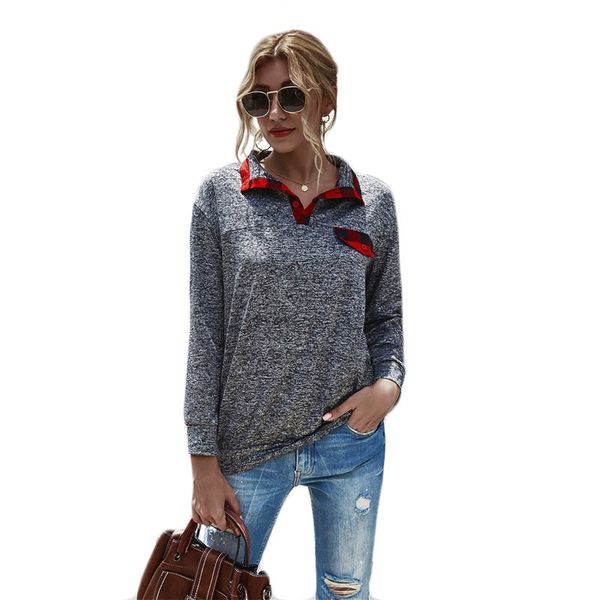 women's polos casual turn-down collar buttons knitted autumn 2021 shirt women long sleeve plaid patchwork contrast color loose, White
women's polos casual turn-down collar buttons knitted autumn 2021 shirt women long sleeve plaid patchwork contrast color loose, White