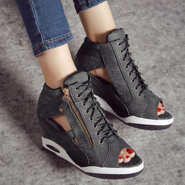 fashion denim women's shoes 2020 summer lace-up women's sandals open toe sandal boots shoes, Black
fashion denim women's shoes 2020 summer lace-up women's sandals open toe sandal boots shoes, Black