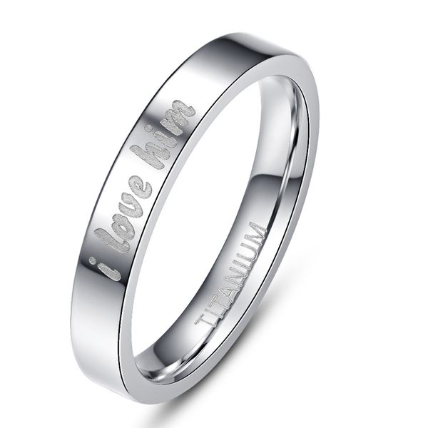 wedding rings silver color polished "i love him" stainless steel lover ring engagement 100% titanium couple woman, Slivery;golden
wedding rings silver color polished "i love him" stainless steel lover ring engagement 100% titanium couple woman, Slivery;golden