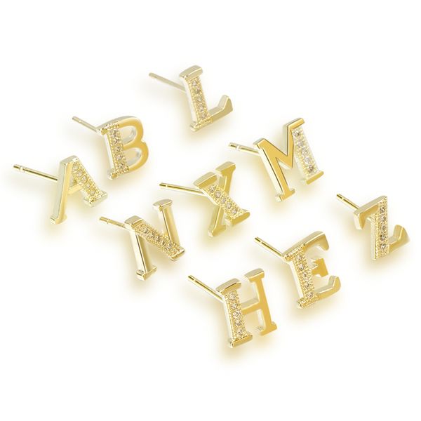 a - z 26 letter gold color stud earrings women fashion earrings white crystal alphabet individual word 1 pair, Golden;silver
a - z 26 letter gold color stud earrings women fashion earrings white crystal alphabet individual word 1 pair, Golden;silver