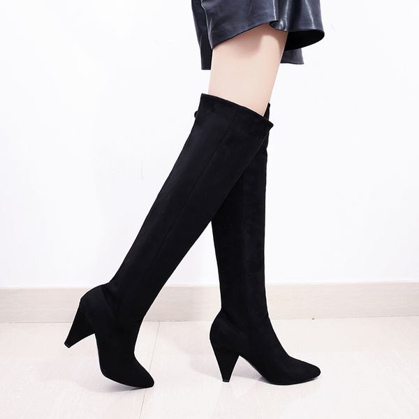 boots women 2021 winter warm suede thigh high long fashion 8cm spike heels stretch fabric over the knee party shoes, Black
boots women 2021 winter warm suede thigh high long fashion 8cm spike heels stretch fabric over the knee party shoes, Black