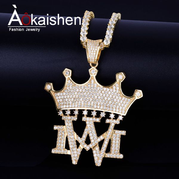 crown with mw necklaces & pendants with tennis chain gold color bling cubic zircon men's hip hop men jewelry, Silver
crown with mw necklaces & pendants with tennis chain gold color bling cubic zircon men's hip hop men jewelry, Silver