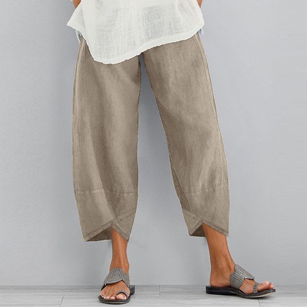 women's pants & capris 2021 zanzea vintage cropped linen autumn tousers casual elastic waist asymmetrical pantalon female oversized, Black;white
women's pants & capris 2021 zanzea vintage cropped linen autumn tousers casual elastic waist asymmetrical pantalon female oversized, Black;white