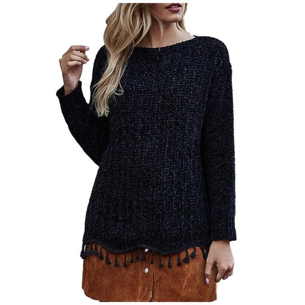 casual round neck long-sleeved small fringed sweater women's fashion casual round neck long sleeve loose tassel sweater, White;black
casual round neck long-sleeved small fringed sweater women's fashion casual round neck long sleeve loose tassel sweater, White;black