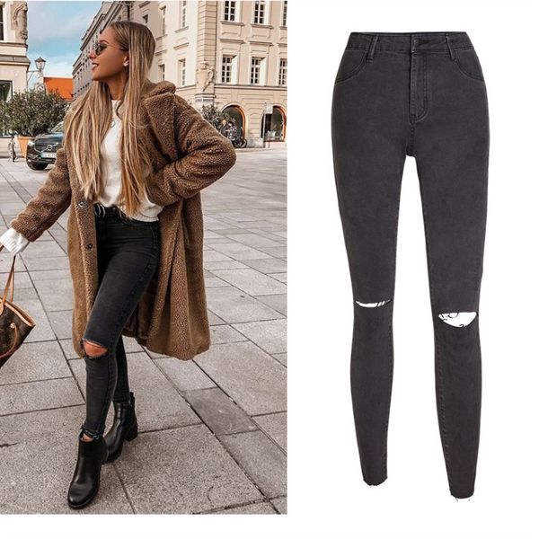 women's jeans 2021 gray simple fashion casual small feet street style thin waist pencil pants trousers a068, Blue
women's jeans 2021 gray simple fashion casual small feet street style thin waist pencil pants trousers a068, Blue