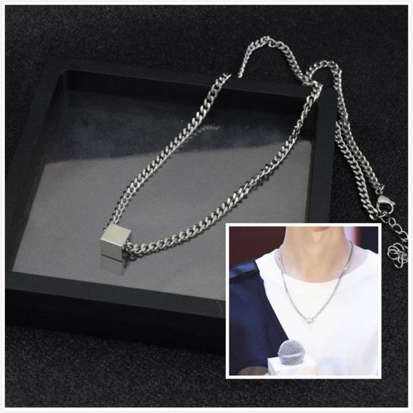 stainless steel necklace punk cube pendant chain choker necklace men women jewelry collier star idol yibo lan wangji, Silver
stainless steel necklace punk cube pendant chain choker necklace men women jewelry collier star idol yibo lan wangji, Silver