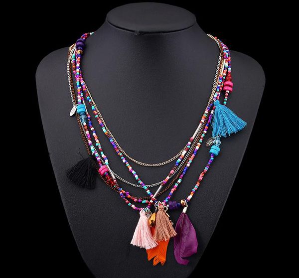 2020 bohemia multi color feather necklaces beads long chain necklace statement necklace for women collares gift 1n429, Silver
2020 bohemia multi color feather necklaces beads long chain necklace statement necklace for women collares gift 1n429, Silver
