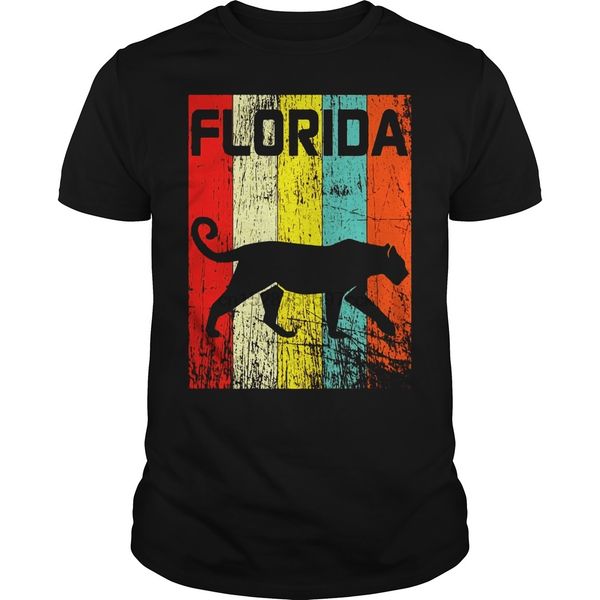 мужчины тенниска урожай ретро флорида футболка штата флорида флорида panther 70 охладиться охладиться печатные футболки тройников верхней