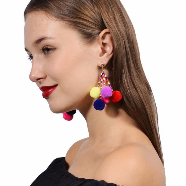 ingesight.z bohemian colorful beads pompon tassel dangles drop earrings for women spike dangle eardrop brincos, Silver
ingesight.z bohemian colorful beads pompon tassel dangles drop earrings for women spike dangle eardrop brincos, Silver