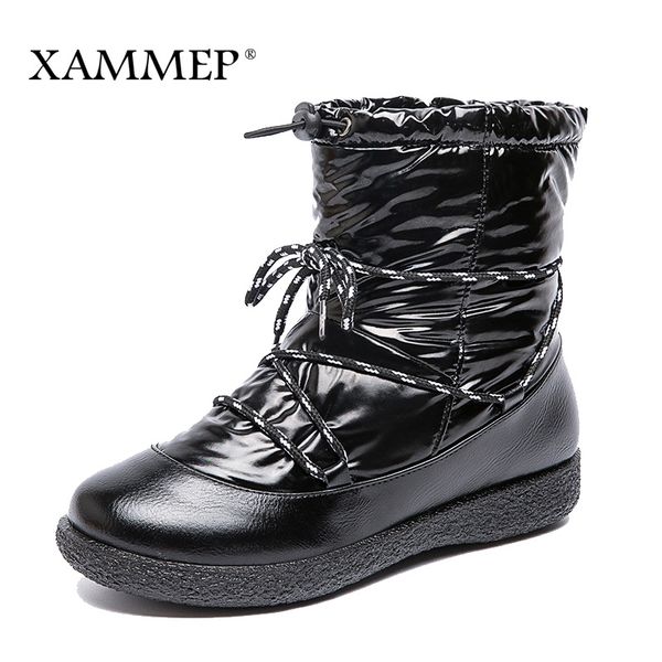 boots women winter shoes brand mid calf warm plush fashion big size xammep, Black 
boots women winter shoes brand mid calf warm plush fashion big size xammep, Black