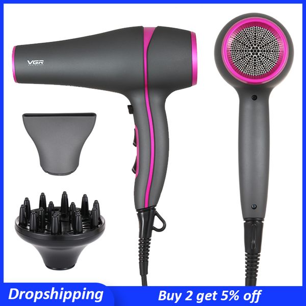 vgr 2200w pro hair dryer with diffuser ionic hairdryer barber blow dryer heat faster drying hair care women styling tools
vgr 2200w pro hair dryer with diffuser ionic hairdryer barber blow dryer heat faster drying hair care women styling tools