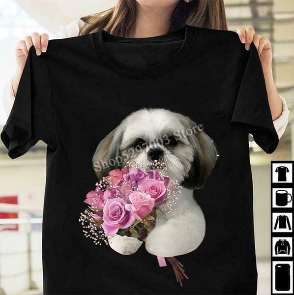 ши-тцу холдинг цветы tshirt женщины black m - 3xl классический уникальный tee shirt
ши-тцу холдинг цветы tshirt женщины black m - 3xl классический уникальный tee shirt