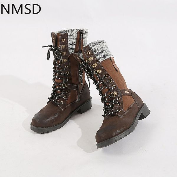 new 2020 women boots autumn winter pu mid-calf boots with back lace-up design solid color low heels shoes botas mujer, Black
new 2020 women boots autumn winter pu mid-calf boots with back lace-up design solid color low heels shoes botas mujer, Black