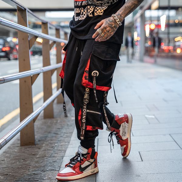 men's pants men block hit color pocket track male fashion trousers elastic waist hip hop joggers sweatpants streetwear, Black
men's pants men block hit color pocket track male fashion trousers elastic waist hip hop joggers sweatpants streetwear, Black