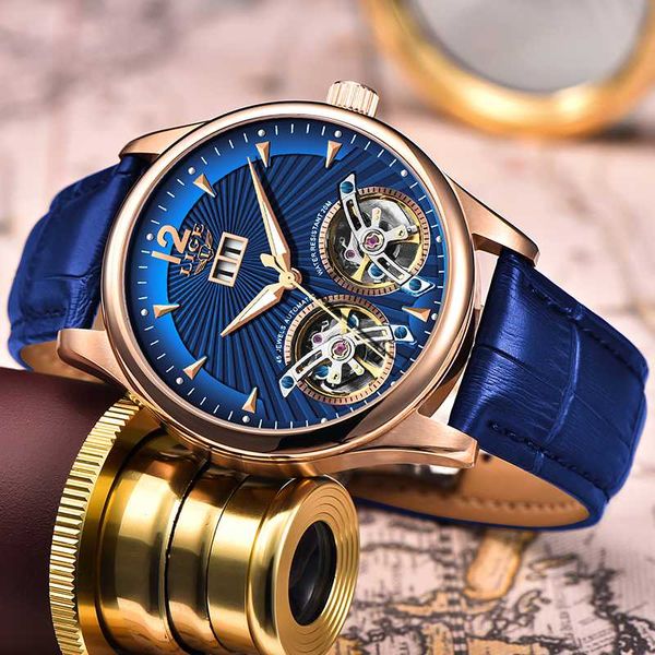 reloj hombres 2020 lige double tourbillon leather mens watches automatic mechanical sport watch men wirst watch, Slivery;brown
reloj hombres 2020 lige double tourbillon leather mens watches automatic mechanical sport watch men wirst watch, Slivery;brown