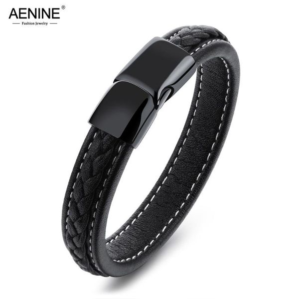tennis aenine genuine black leather wrap bracelets for men stainless steel magnet buckle charm & bangles jewelry aoph1101, Golden;silver
tennis aenine genuine black leather wrap bracelets for men stainless steel magnet buckle charm & bangles jewelry aoph1101, Golden;silver