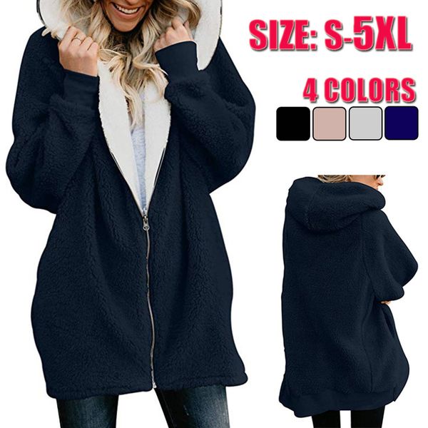 winter hoodies, long coat, plain zipper casual hooded jacket, women's plus size, Black
winter hoodies, long coat, plain zipper casual hooded jacket, women's plus size, Black