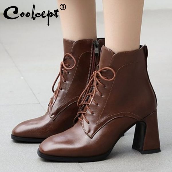 coolcept plus size 34-43 women ankle boots thick heel zipper women winter autumn short boots fashion shoes footwear, Black
coolcept plus size 34-43 women ankle boots thick heel zipper women winter autumn short boots fashion shoes footwear, Black