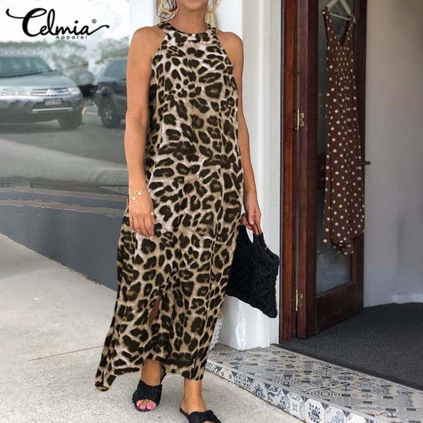 casual dresses 2021 summer halter women long dress celmia bohemian leopard print sleeveless sundress lady loose split maxi vestidos, Black;gray
casual dresses 2021 summer halter women long dress celmia bohemian leopard print sleeveless sundress lady loose split maxi vestidos, Black;gray