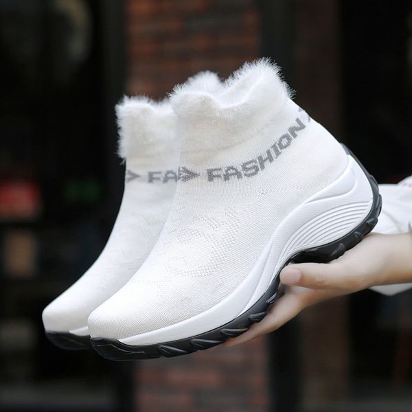 boots women winter warm fur sock shoes fashion platform wedges slip-on snow luxury designers, Black
boots women winter warm fur sock shoes fashion platform wedges slip-on snow luxury designers, Black