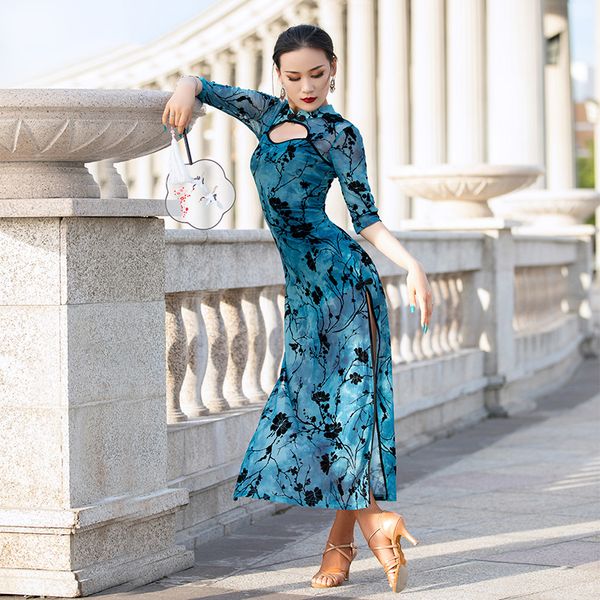 stage wear latin dance ballroom dress blue cheongsam flower long dresses women tango flamengo performance classical costume bl4454, Black;red
stage wear latin dance ballroom dress blue cheongsam flower long dresses women tango flamengo performance classical costume bl4454, Black;red