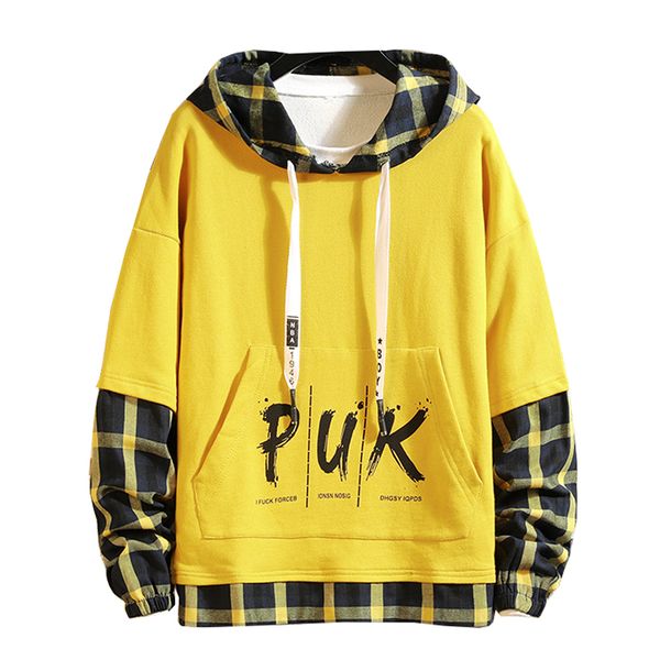 2020 autumn spring lattice patchwork hoodies men's sweatshirts hiphop punk streetwear casual pullover, Black
2020 autumn spring lattice patchwork hoodies men's sweatshirts hiphop punk streetwear casual pullover, Black