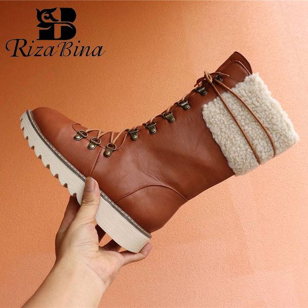 rizabina ladies winter lace up mid calf boots plush winter keep warm thick bottom boots etal decoration snow size 34-43, Black
rizabina ladies winter lace up mid calf boots plush winter keep warm thick bottom boots etal decoration snow size 34-43, Black
