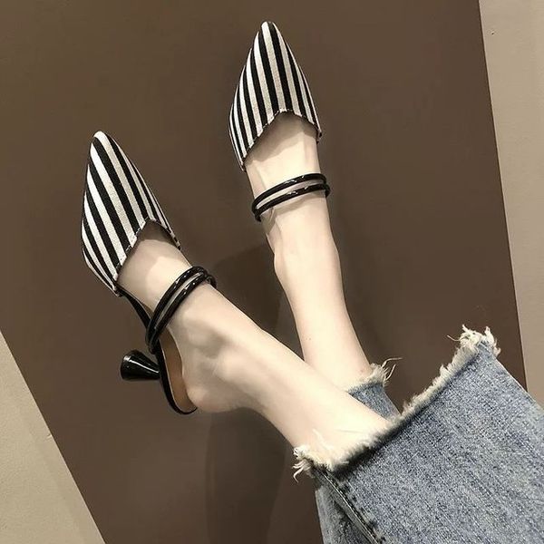 2020 ladies high heel women summer flocking pointed sandals high heels slippers fine heel women's shoes, Black
2020 ladies high heel women summer flocking pointed sandals high heels slippers fine heel women's shoes, Black