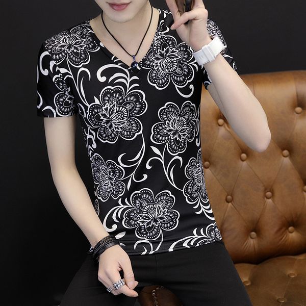 2019.men's short-sleeved t-shirt repair body v collar half-sleeved t-shirt summer tide t-suit clothes, White;black
2019.men's short-sleeved t-shirt repair body v collar half-sleeved t-shirt summer tide t-suit clothes, White;black
