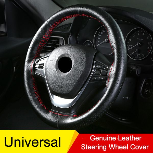 38cm genuine leather car steering wheel cover anti-slip steering-wheel braid stitch on wrap with needle thread car styling
38cm genuine leather car steering wheel cover anti-slip steering-wheel braid stitch on wrap with needle thread car styling