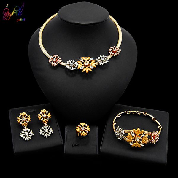 yulaili new african wedding jewelry sets fashion necklace earrings ring bracelet crystal jewelry charms flower shape jewellery, Silver
yulaili new african wedding jewelry sets fashion necklace earrings ring bracelet crystal jewelry charms flower shape jewellery, Silver