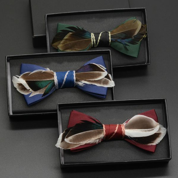 wedding groomsmen groom bow tie high-end men's gifts korean business banquet feather bow tie (box only for display, Blue;purple
wedding groomsmen groom bow tie high-end men's gifts korean business banquet feather bow tie (box only for display, Blue;purple