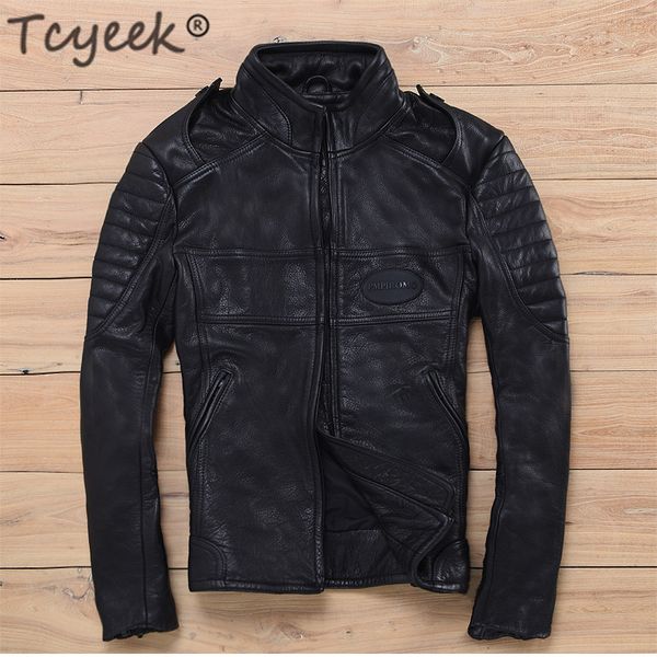 tcyeek natural real leather jacket men winter spring mens leather jackets 2020 streetwear moto biker 100% genuine coat, Black
tcyeek natural real leather jacket men winter spring mens leather jackets 2020 streetwear moto biker 100% genuine coat, Black