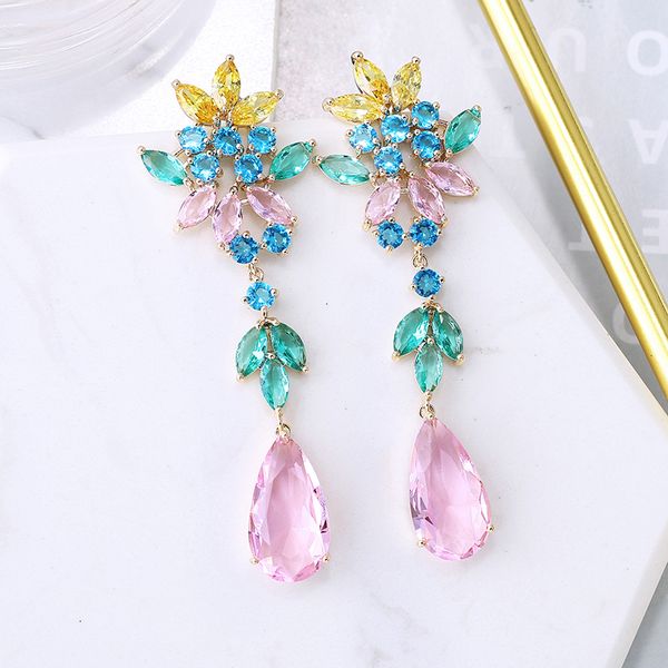 dangle & chandelier multicolor zircon flower earrings large water drop stone pendant beautiful wedding jewelry xiumeiyizu brand, Silver
dangle & chandelier multicolor zircon flower earrings large water drop stone pendant beautiful wedding jewelry xiumeiyizu brand, Silver