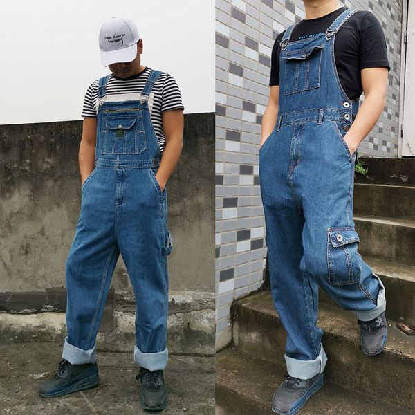 men's jeans for men overalls jumpsuit large size strap straight pants blue more sizes 30-48 50
men's jeans for men overalls jumpsuit large size strap straight pants blue more sizes 30-48 50