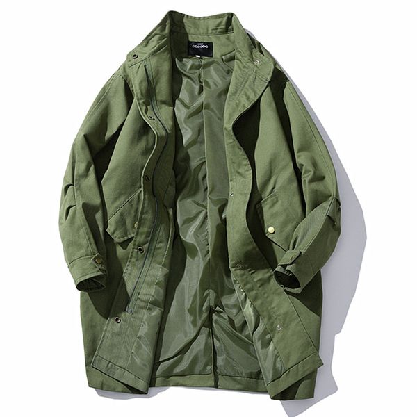men's windbreaker loose solid color tooling long section windbreaker army green spring and autumn new plus size coat, Tan;black
men's windbreaker loose solid color tooling long section windbreaker army green spring and autumn new plus size coat, Tan;black