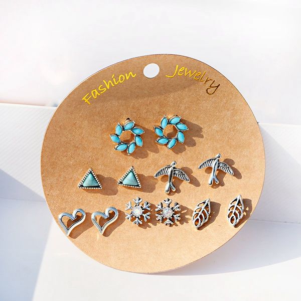 stud women's heart star small earrings set fashion jewelry leaf flower alloy 6-pairs earring sets lady mini gift, Golden;silver
stud women's heart star small earrings set fashion jewelry leaf flower alloy 6-pairs earring sets lady mini gift, Golden;silver