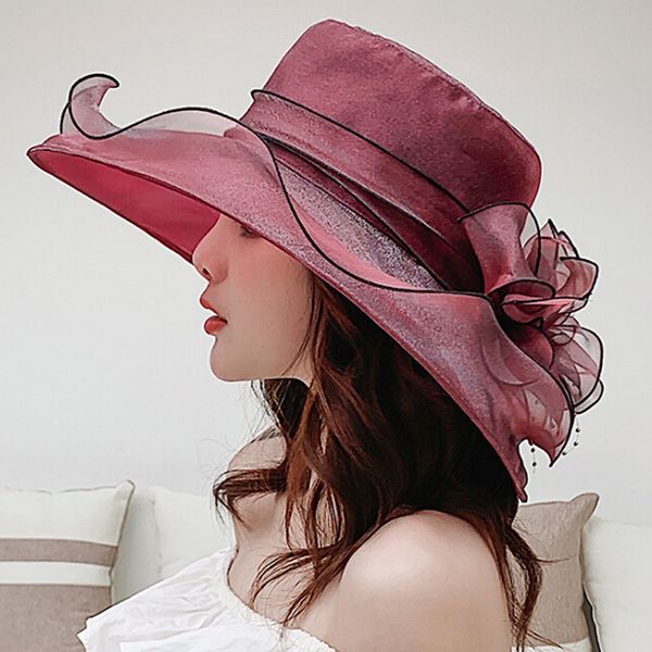 women elegant lace wide brim sun hat retro temperament flowers vintage big eaves caps casual beach sunshade hats, Blue;gray
women elegant lace wide brim sun hat retro temperament flowers vintage big eaves caps casual beach sunshade hats, Blue;gray