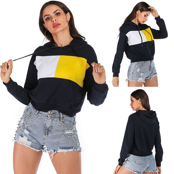 women's hoodies & sweatshirts women hooded fashion long sleeve contrast color casual drawstring pullover outdoor short, Black
women's hoodies & sweatshirts women hooded fashion long sleeve contrast color casual drawstring pullover outdoor short, Black