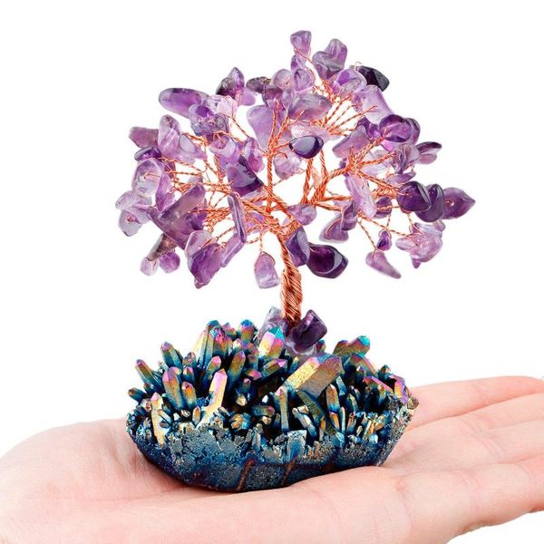 tumbeelluwa crystal tree rainbow aura titanium quartz cluster base bonsai lucky money tree sculpture home office decoration, Pink;blue
tumbeelluwa crystal tree rainbow aura titanium quartz cluster base bonsai lucky money tree sculpture home office decoration, Pink;blue
