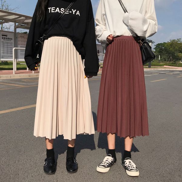 skirts solid pleated women long maxi elastic waist autumn winter harajuku skirt party korean elegant 2021, Black
skirts solid pleated women long maxi elastic waist autumn winter harajuku skirt party korean elegant 2021, Black