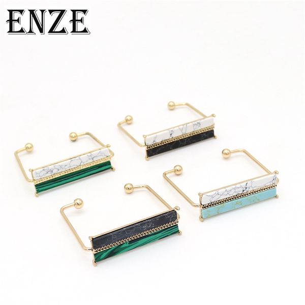 enze new fashion square synthetic long stone stitching exaggerated exquisite bracelet accessories for women and girls, Black 
enze new fashion square synthetic long stone stitching exaggerated exquisite bracelet accessories for women and girls, Black