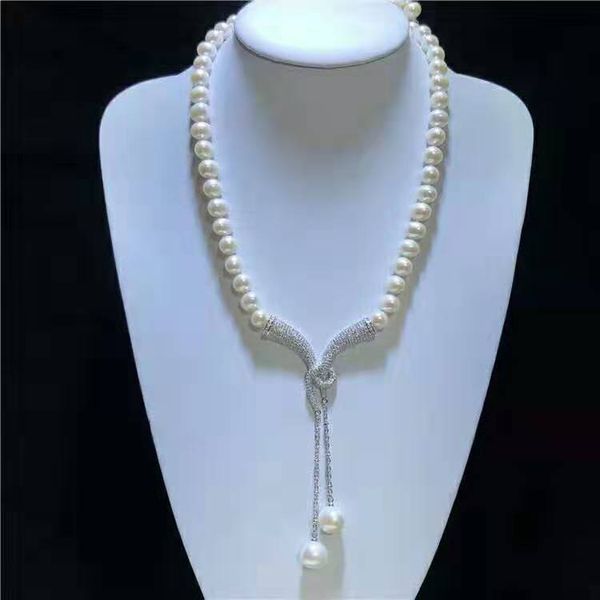 sell 8-9mm white freshwater pearl micro inlay zircon necklace 20inch luxury jewelry gift for mom, Silver
sell 8-9mm white freshwater pearl micro inlay zircon necklace 20inch luxury jewelry gift for mom, Silver