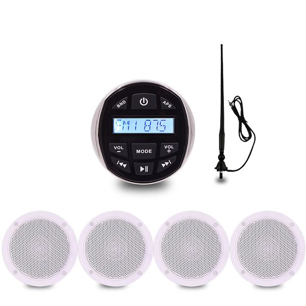 marine bluetooth audio radio fm am mp3 music stereo player+ 4'' 2 way waterproof speakers for atvutv car outdoor boat antenna
marine bluetooth audio radio fm am mp3 music stereo player+ 4'' 2 way waterproof speakers for atvutv car outdoor boat antenna