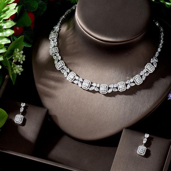 hibride luxury sparking brilliant cz drop earring necklace heavy dinner jewelry set wedding bridal dress accessories n-1268, Silver
hibride luxury sparking brilliant cz drop earring necklace heavy dinner jewelry set wedding bridal dress accessories n-1268, Silver
