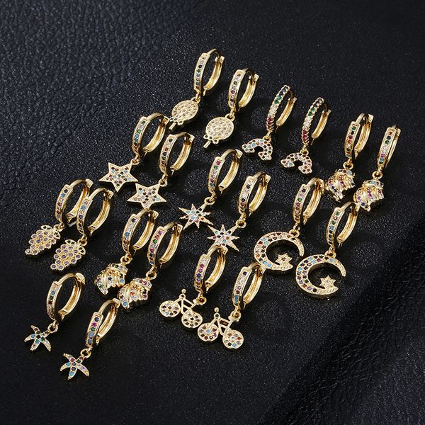 new fashion rainbow star moon earrings cz crystal charm hoop earrings for women girls korea jewelry 2020, Golden;silver
new fashion rainbow star moon earrings cz crystal charm hoop earrings for women girls korea jewelry 2020, Golden;silver