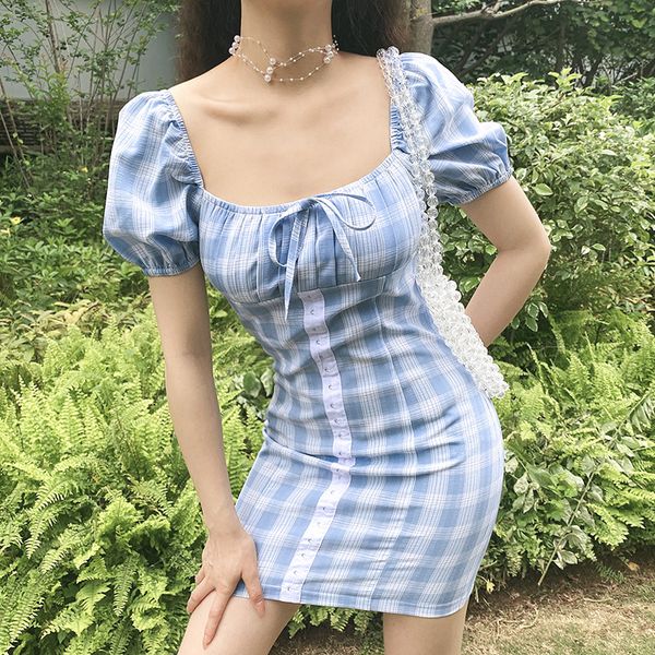 women summer dress fashion light striped printed solid color tight skirt square collar palace style bubble short sleeve slim-fit plaid party, White;black
women summer dress fashion light striped printed solid color tight skirt square collar palace style bubble short sleeve slim-fit plaid party, White;black