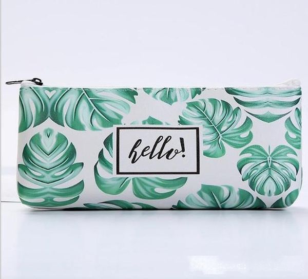 cute pencil bag & case pu leather green leaf letter hello student girls novelty storage bags for school supply stationery
cute pencil bag & case pu leather green leaf letter hello student girls novelty storage bags for school supply stationery
